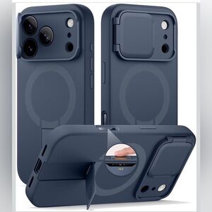 SURITCH-iPhone 17 Pro Case-MagSafe-Camera Cover-Kickstand-Shockproof-Blue-6.3"